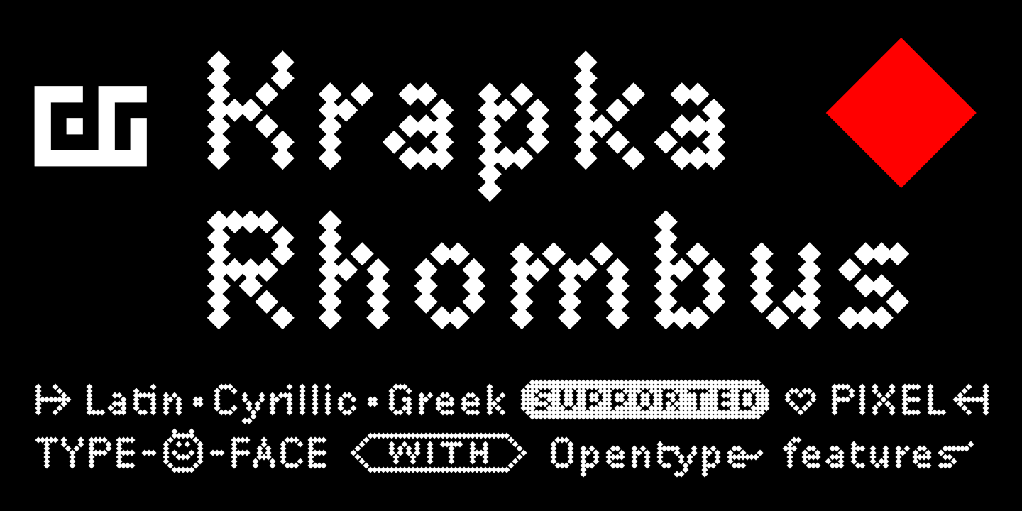 Пример шрифта DR Krapka Rhombus